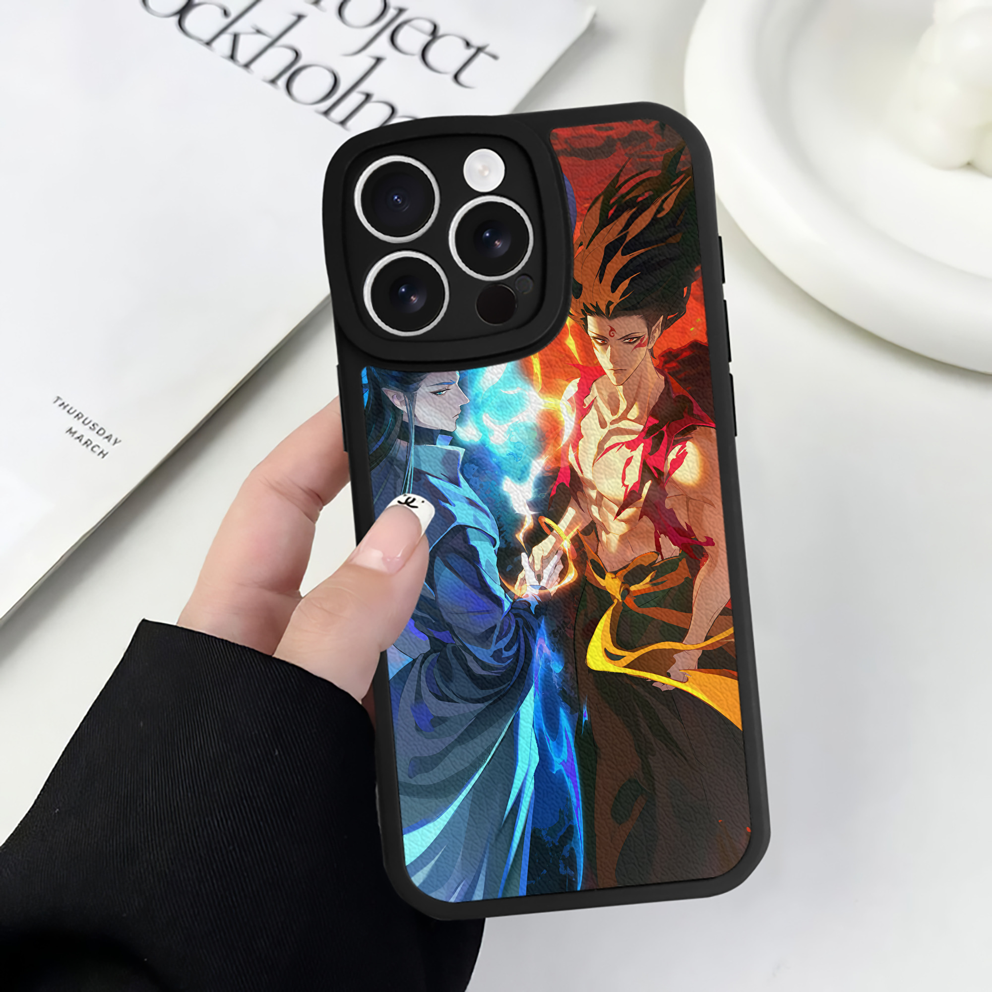 （画像用） Ne Zha 2 ナタ 魔童の大暴れ 【iPhone 16シリーズ対応】シリコンスマホケース（レザー調） 材質：シリコン